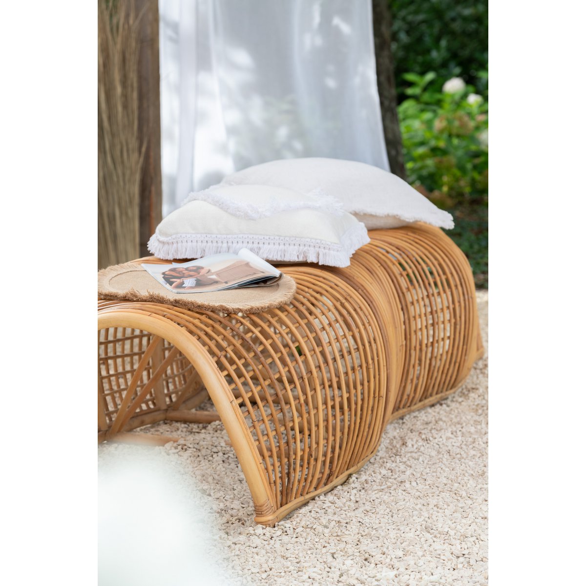 Banque J-Line Roni - rotan - naturel