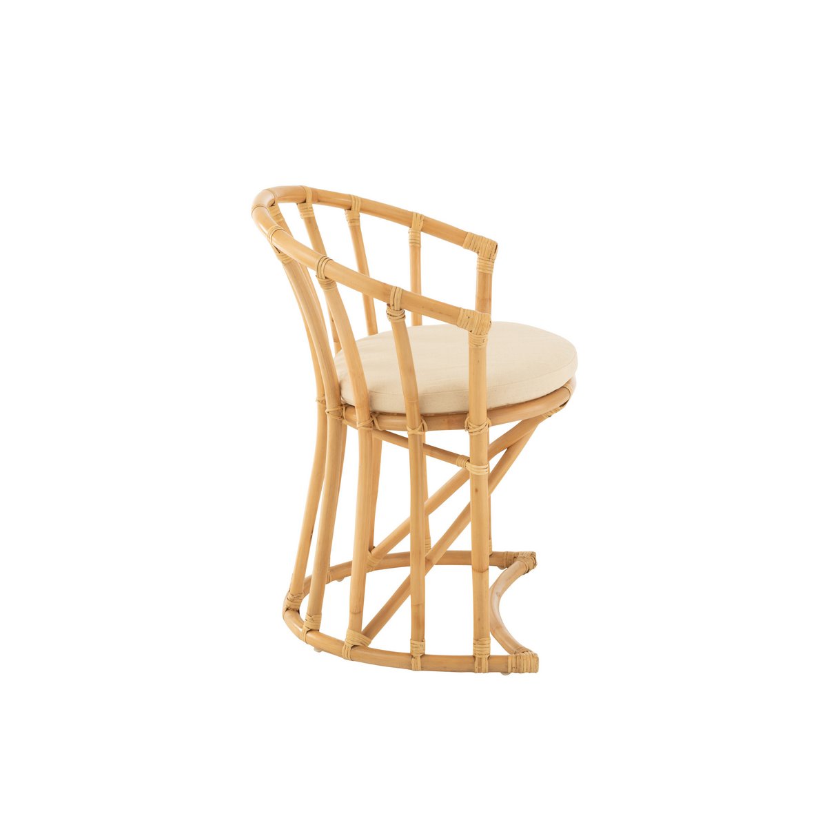 Chaise J-Line + coussin - jute/textile - naturel/blanc