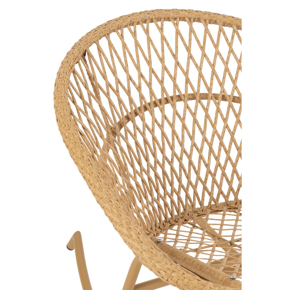 J-Line rocking chair + coussin Zayo - métal/osier - beige