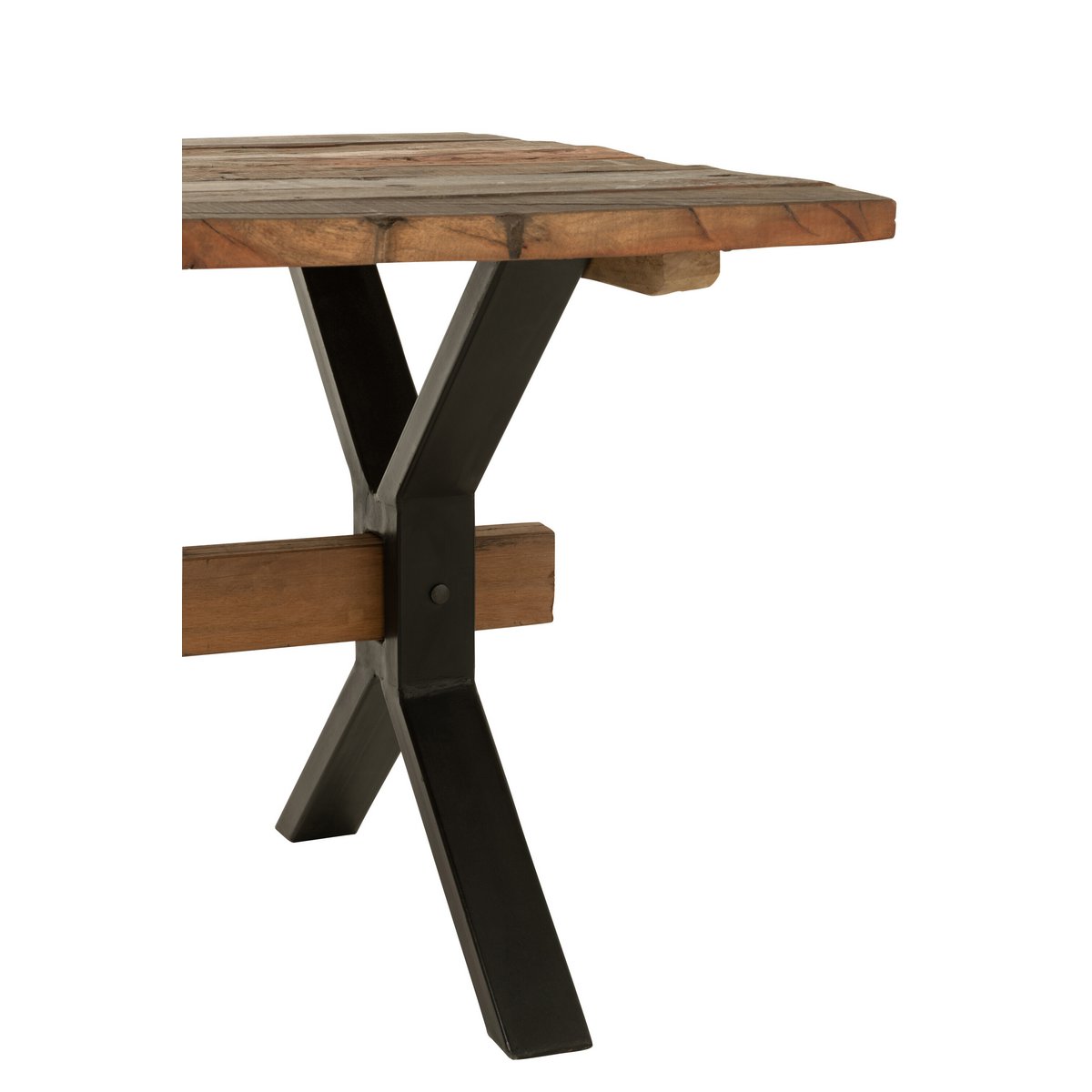 J-Line Table à Manger Bois Vieilli Marron
