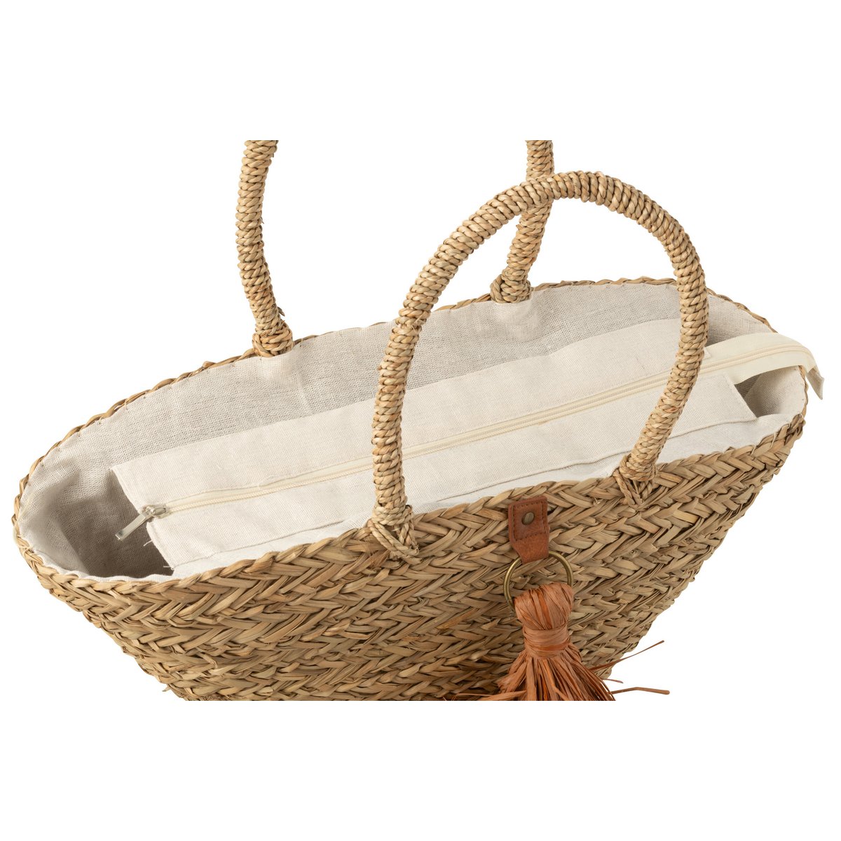 Brussages de sacs de plage J-Line Sea Seading / Raphia Natural / Brown