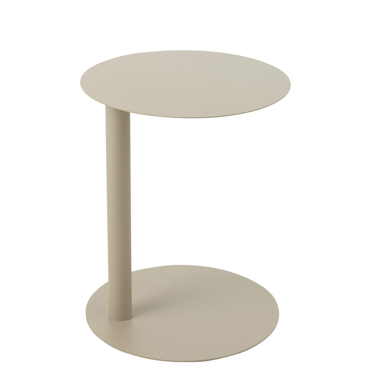 Table d'Appoint J-Line Ronde Métal Beige