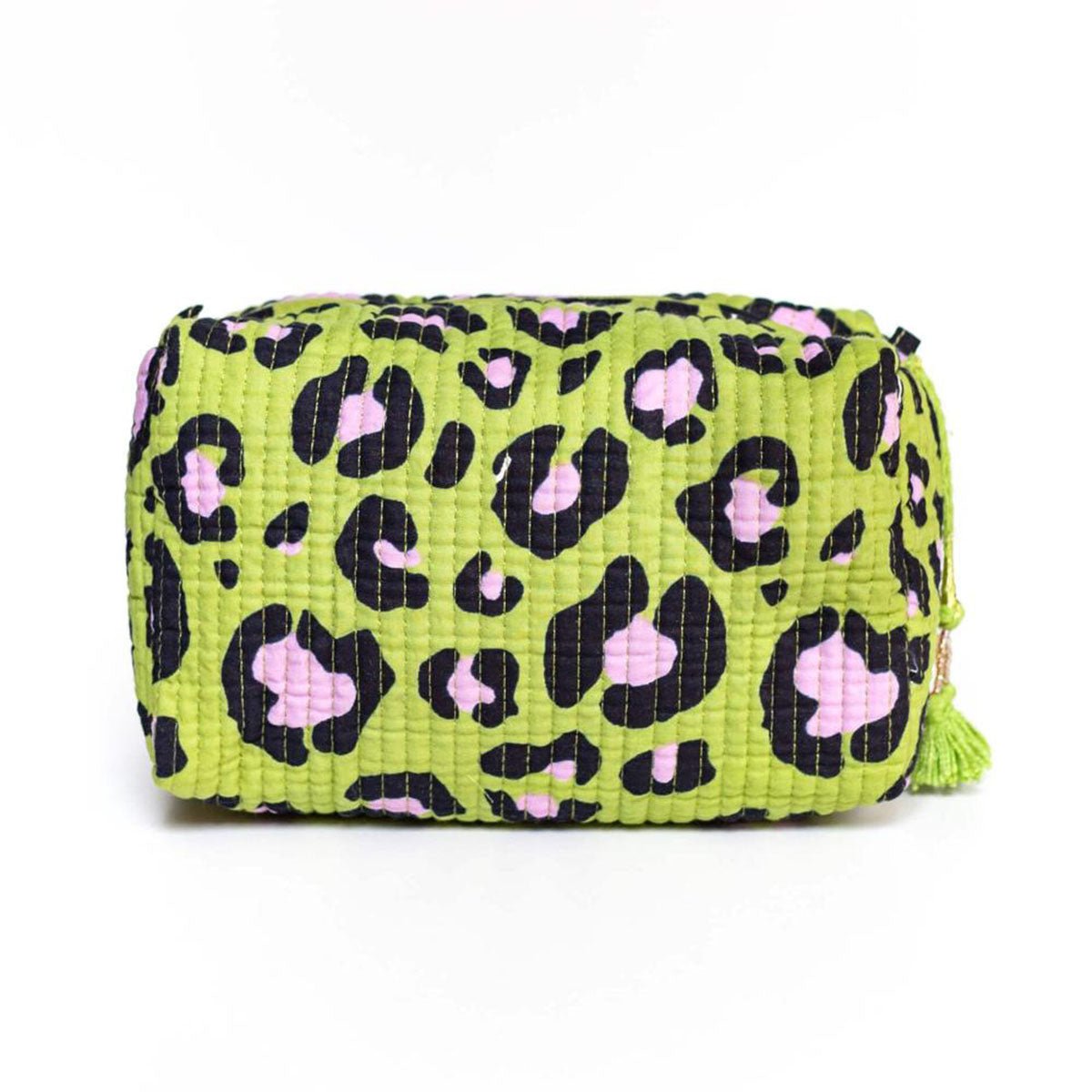 petite trousse cosmétique faite main "oh leo vert cosmique"