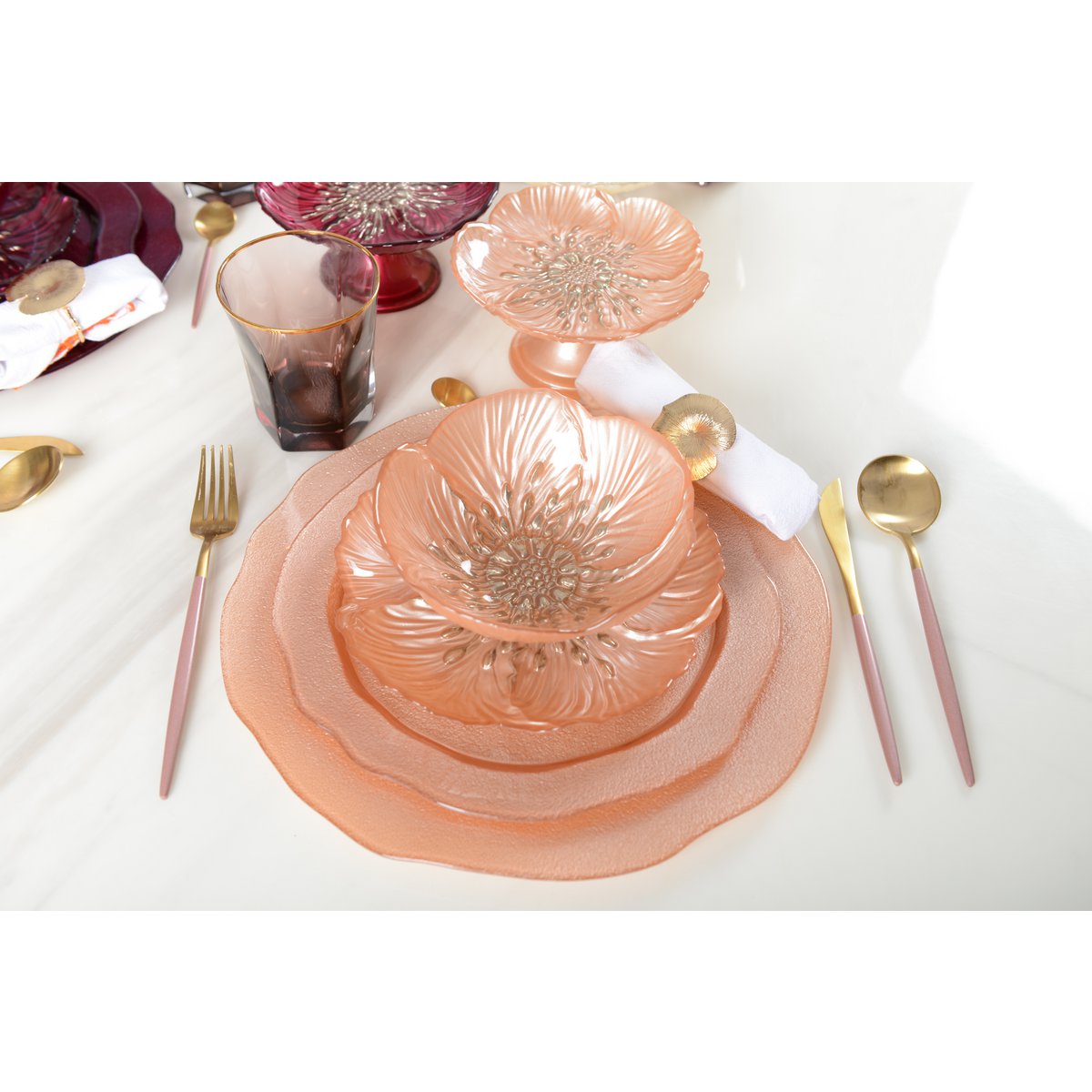 ASSIETTE A DESSERT FLEUR SAUMON