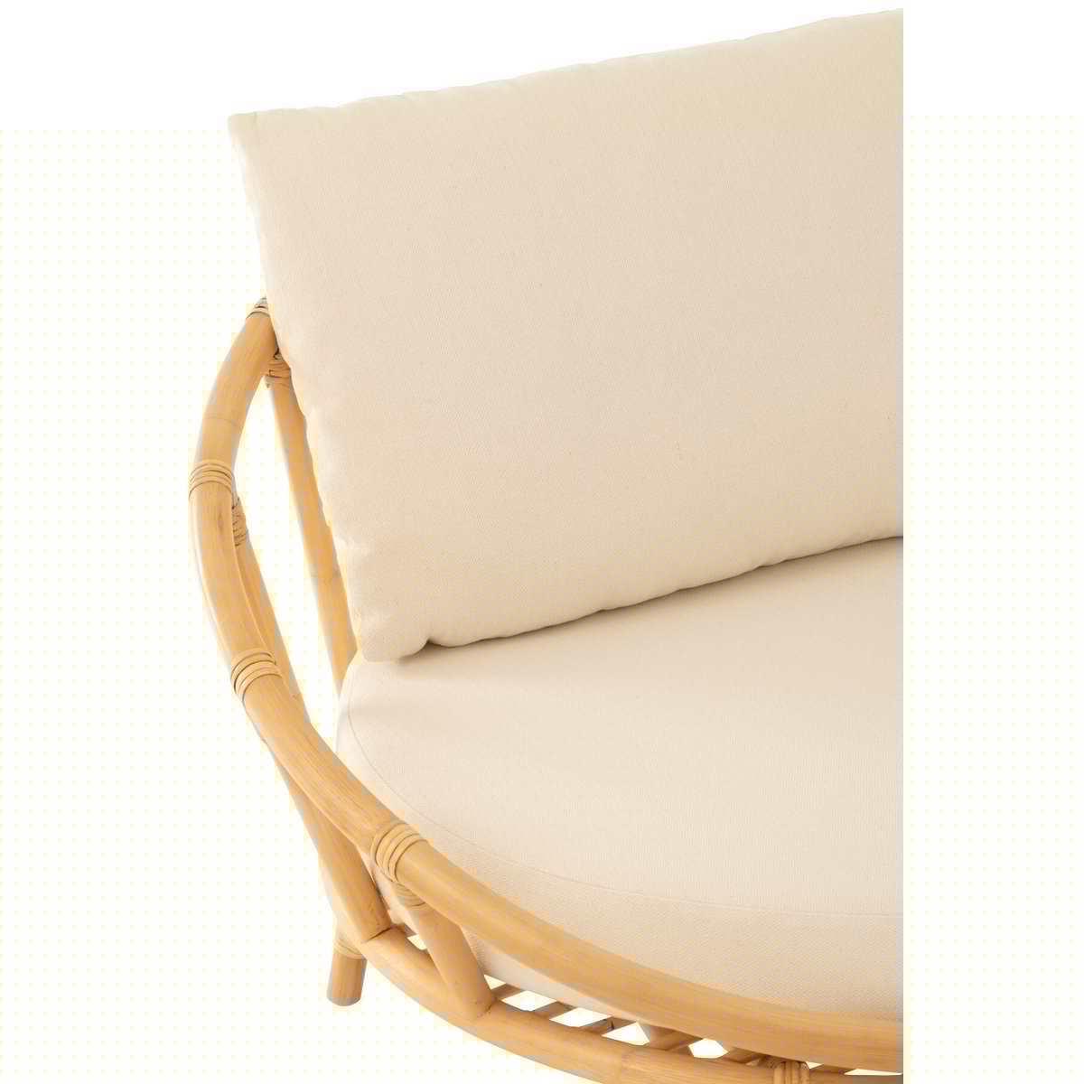 Chaise J-Line + coussin - jute/textile - naturel/blanc