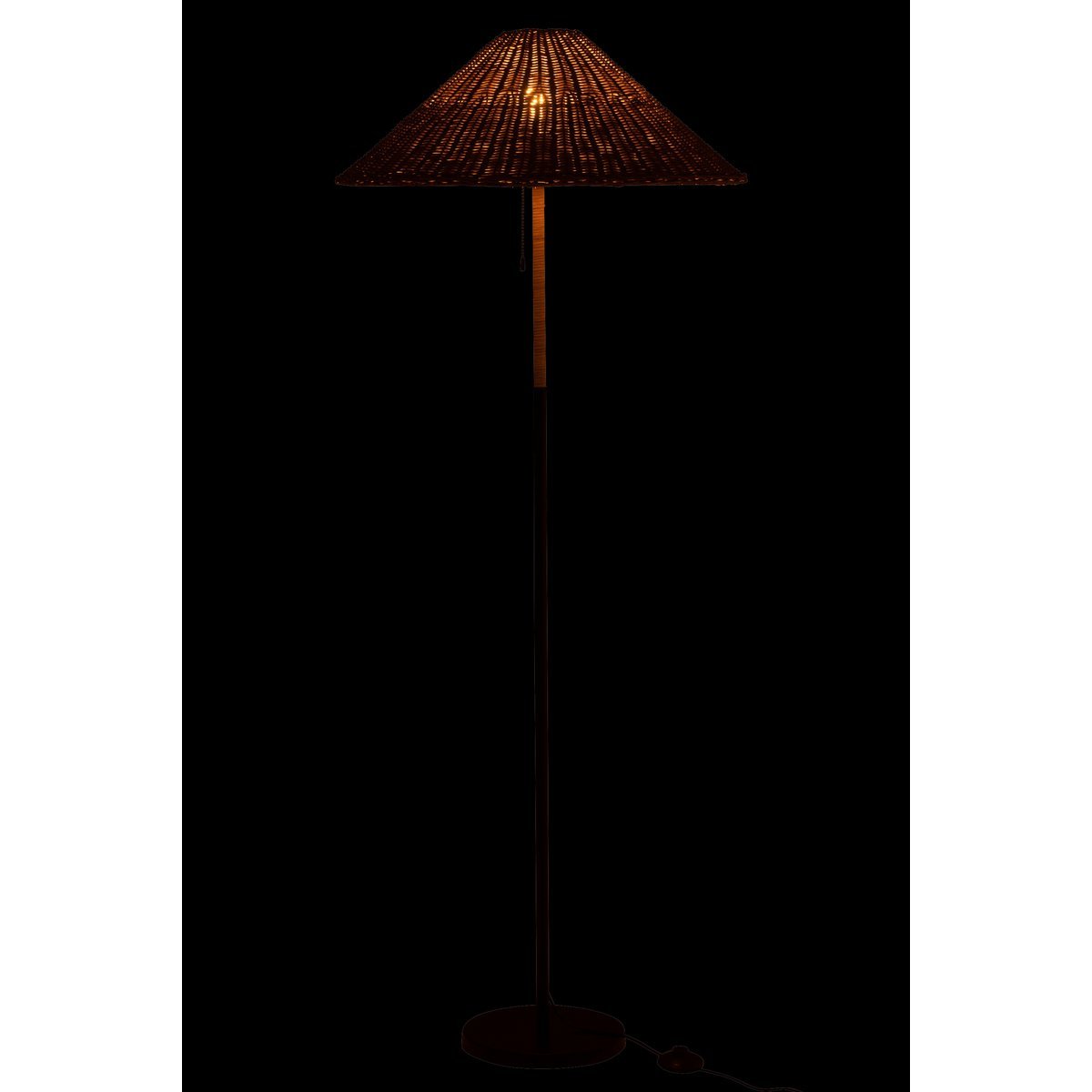 Lampadaire J-Line - métal/rotin - noir/naturel