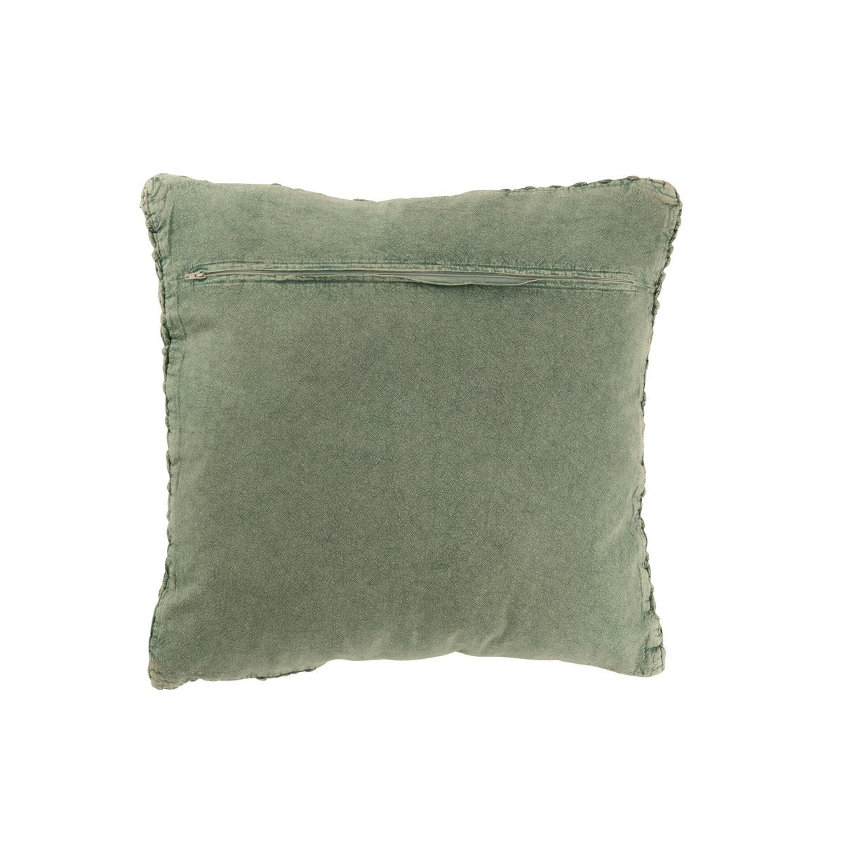 J-Line Coussin Tricot+Tresse Coton Lavé Vert