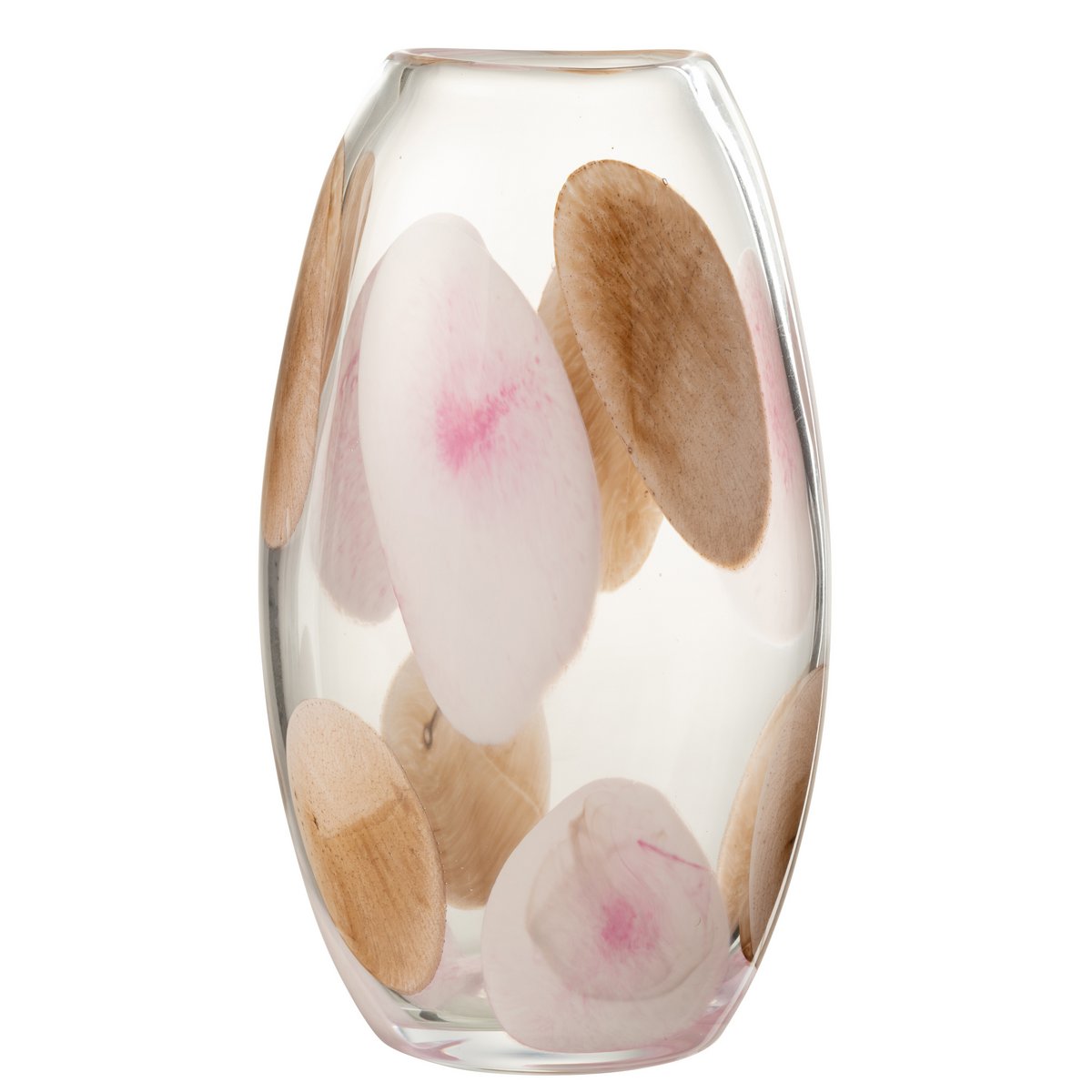 J-Line Vase Momo Verre Rose/Marron Grand