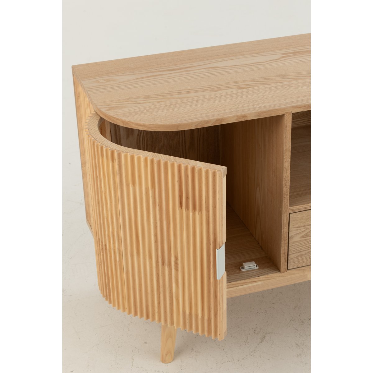 Armoire en j-line ronde mdf / denenhout naturel small