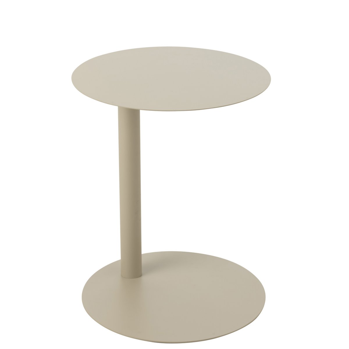 Table d'Appoint J-Line Ronde Métal Beige