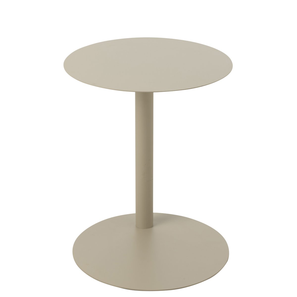 Table d'Appoint J-Line Ronde Métal Beige