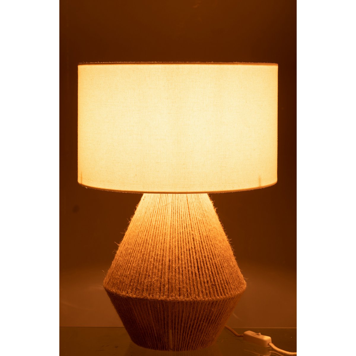 J-Line Lampe de Table String Jute Naturel