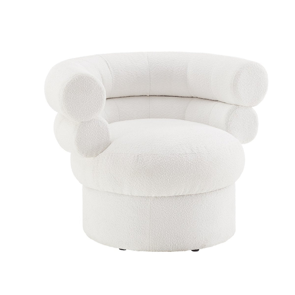Fauteuil tissu bouclé blanc