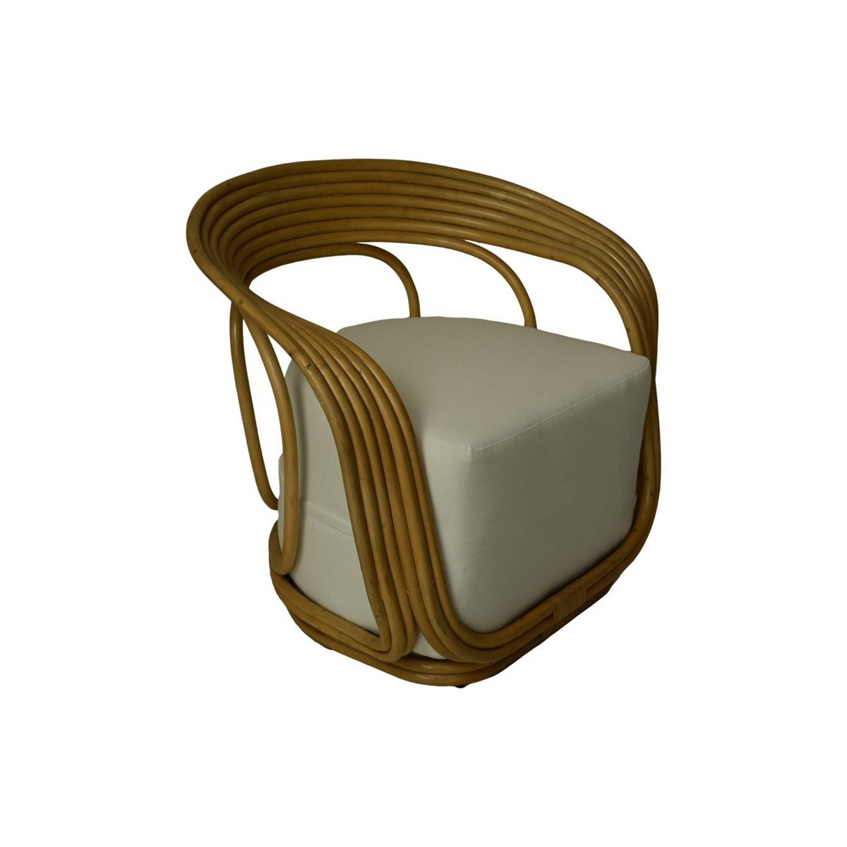 Chaise de jardin Charly avec coussin - 65x85x42/71 - Naturel/Blanc - teck