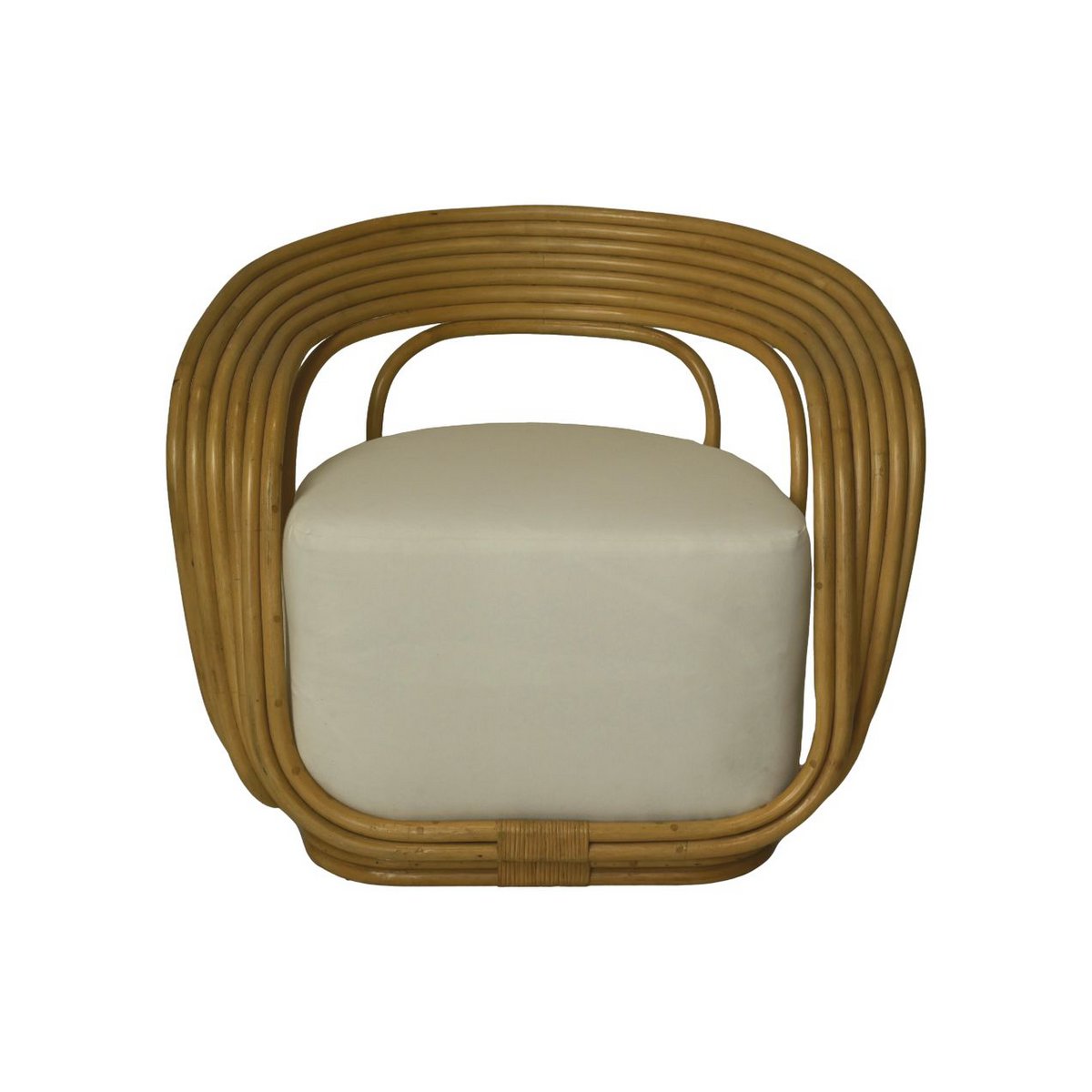 Chaise de jardin Charly avec coussin - 65x85x42/71 - Naturel/Blanc - teck