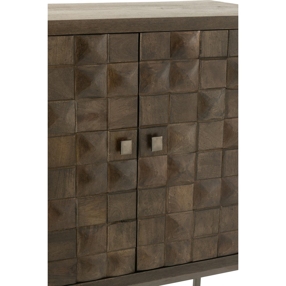J-Line Armoire Pino Métal/Manguier Marron/Gris