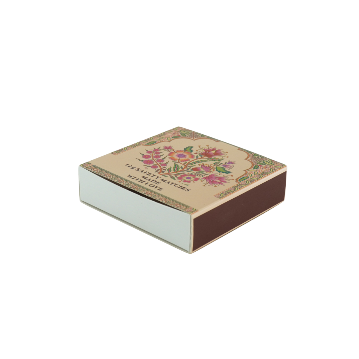 Boîte d'allumettes - Lucifer Box Flowers - Vert/Rose - 11x11x3cm