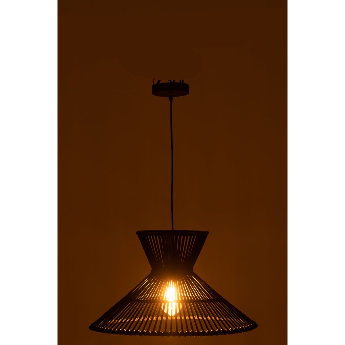 Lampe suspendue J-Line Lagen - bois - noir - petite
