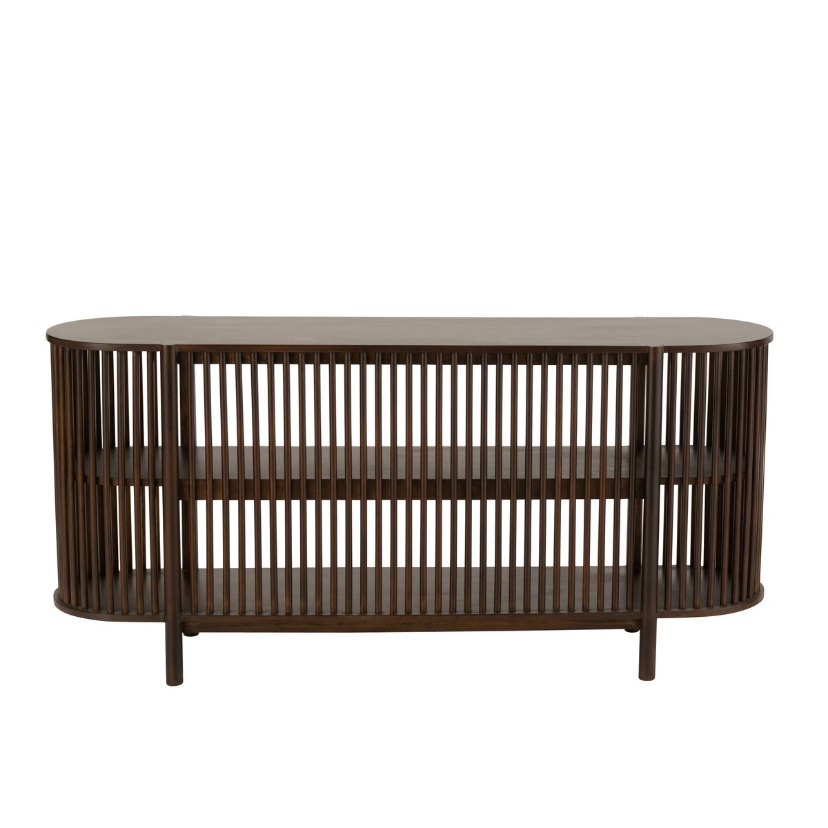 Console J-Line 2 planches Conie en manguier marron foncé