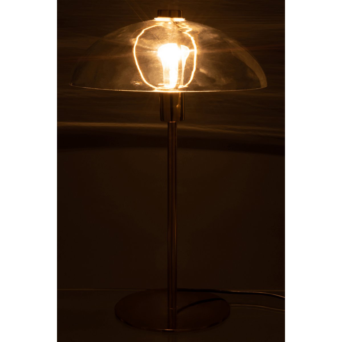 J-Line Lampe de Table Jeff Métal/Verre Transparent/Or