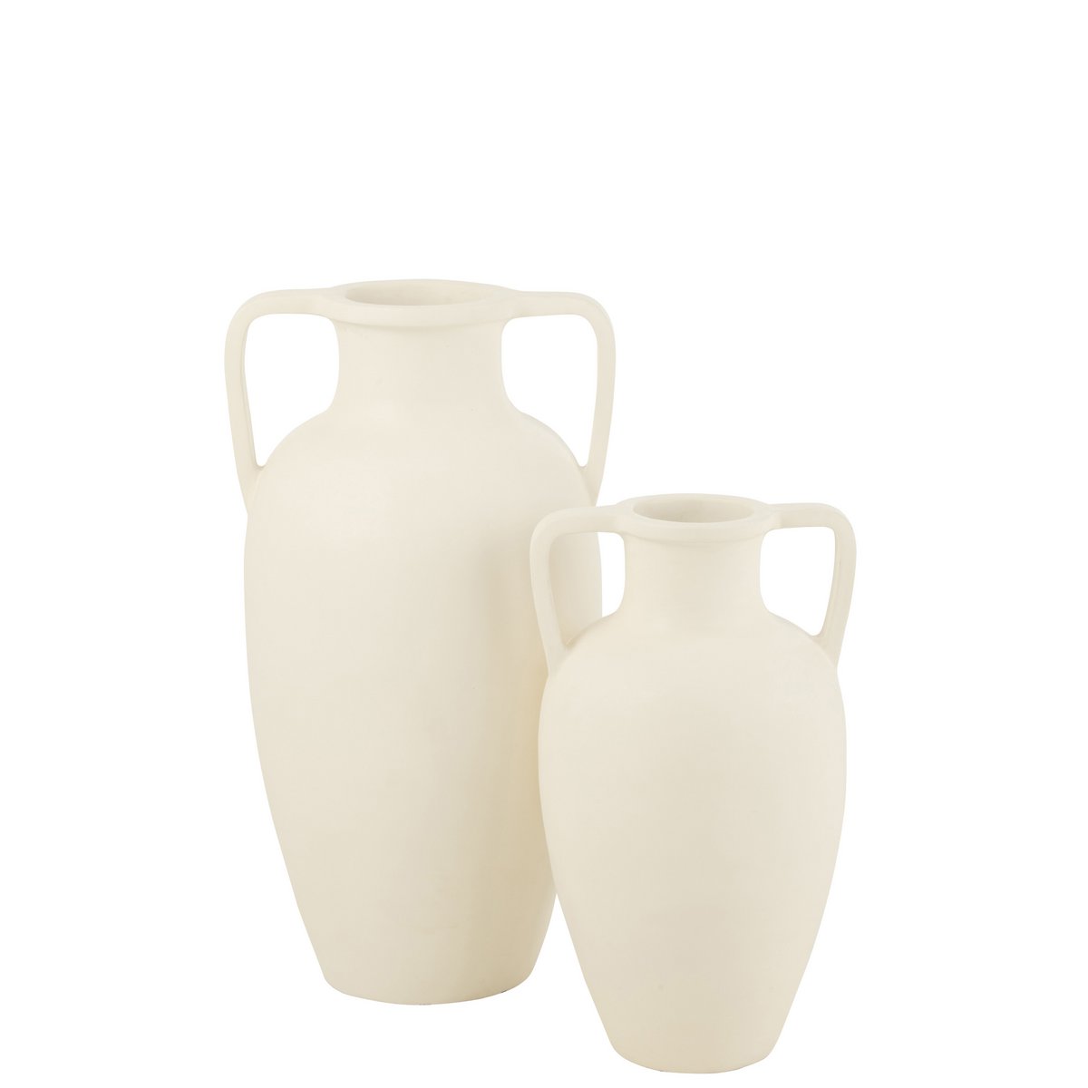 J-Line Vase 2 Bras Terre Cuite Blanc Large - 66,00 cm de haut