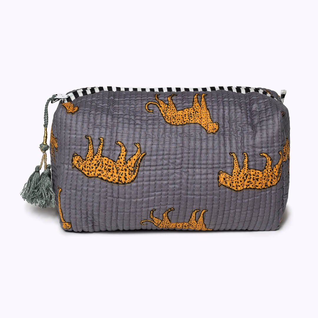 Sac cosmétique "Leopard gris"