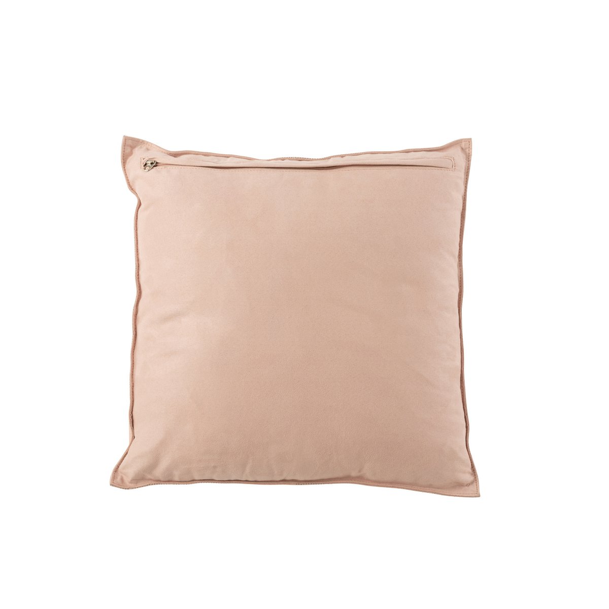 J-Line Coussin Cross Square Cuir Rose