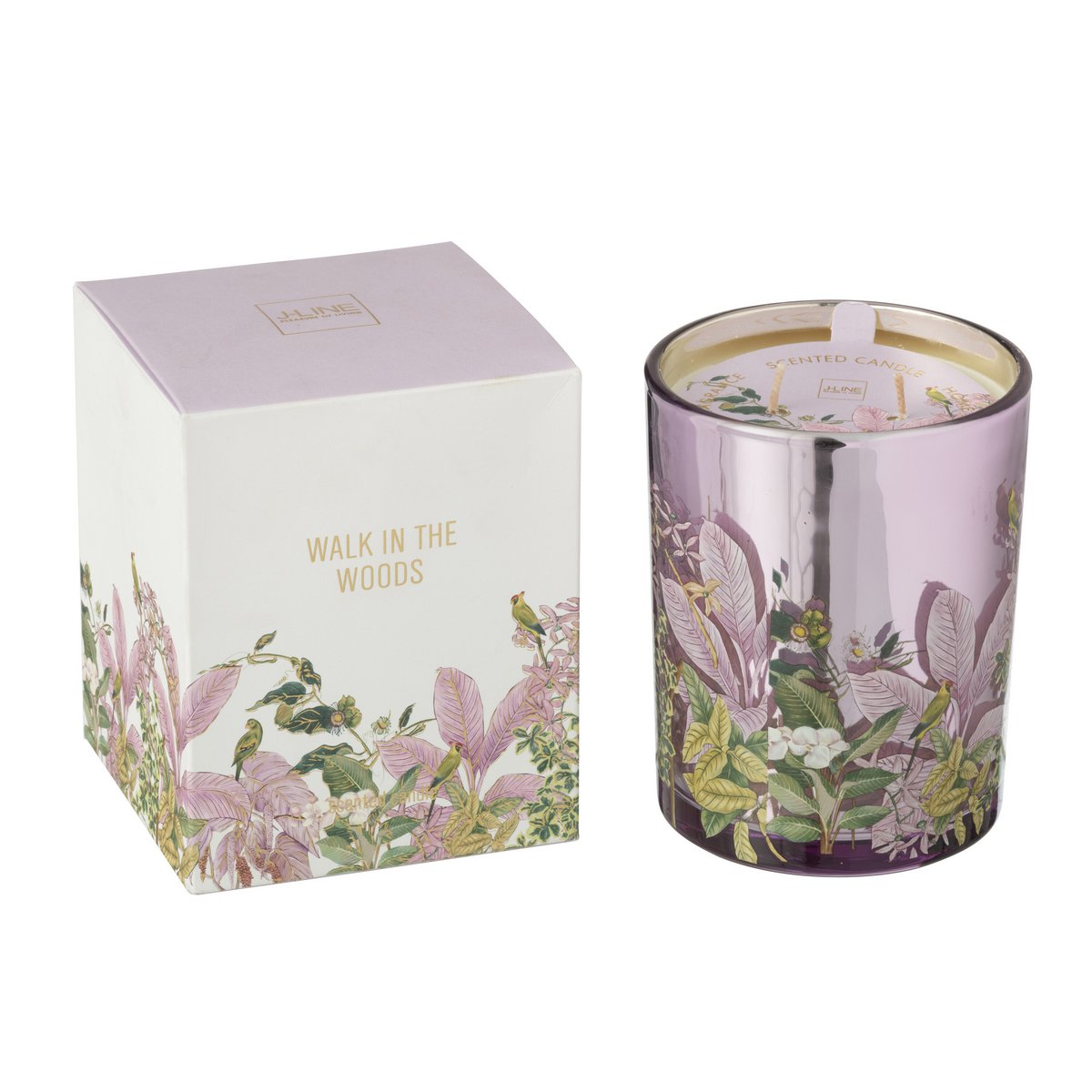J-Line Bougie Parfumée Walk In The Woods Cire Rose Large-55 Heures