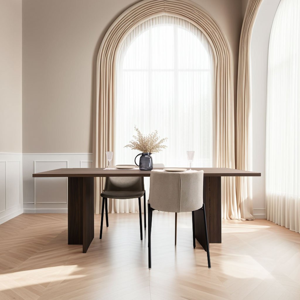 Table à manger Clay 200 x 100cm, coloris marron noyer