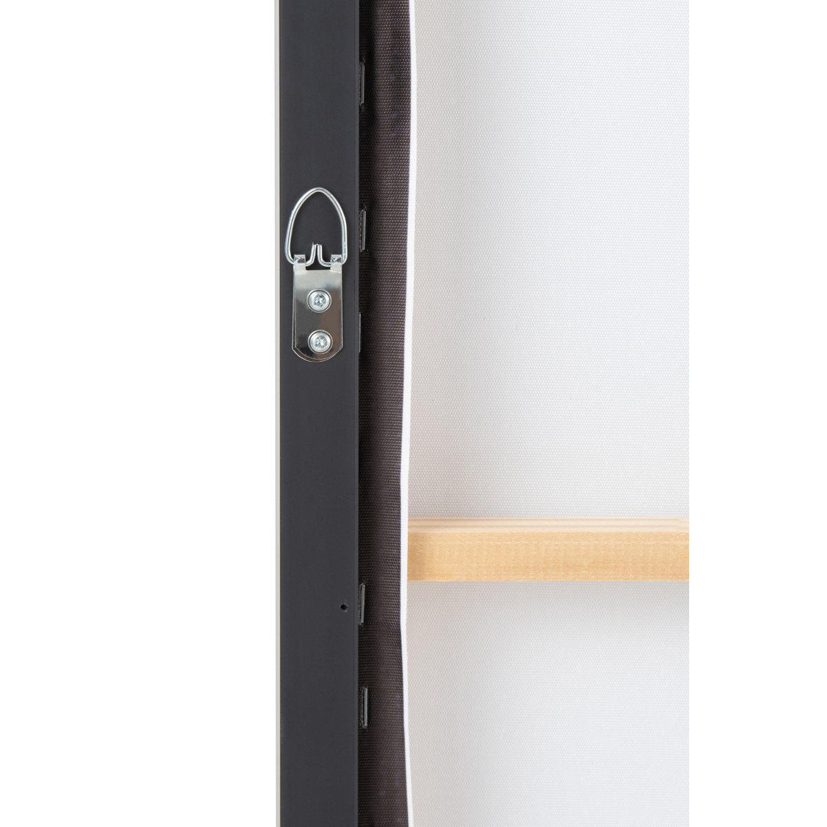 J-Line Cadre Femme Toile/Bois Blanc/Noir