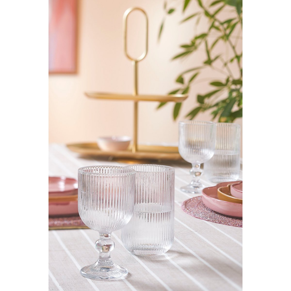 Nappe Alivo - L250 x L140 cm - Coton Bio - Beige, Blanc