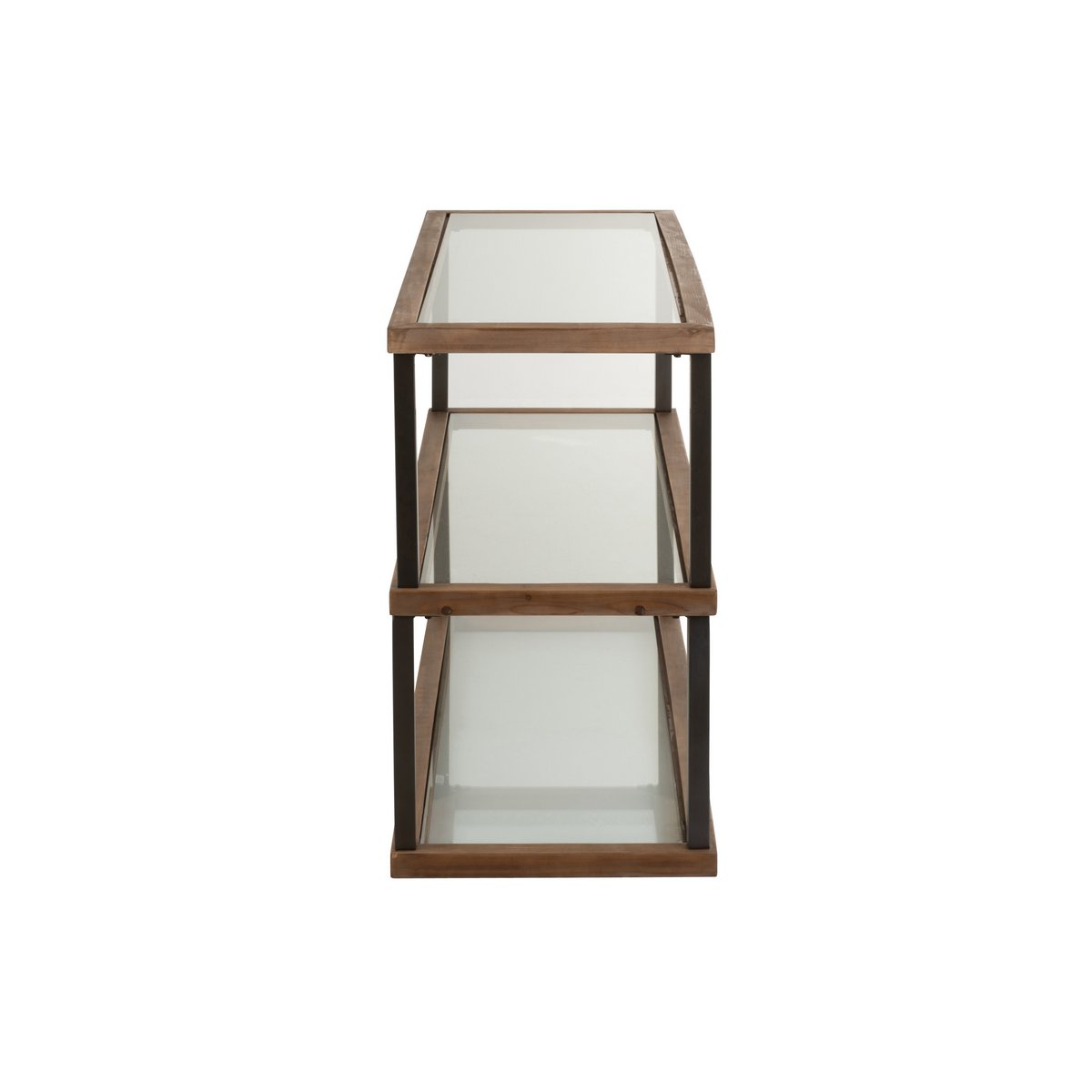 Console J-Line 3 Niveaux Verre/Bois Marron