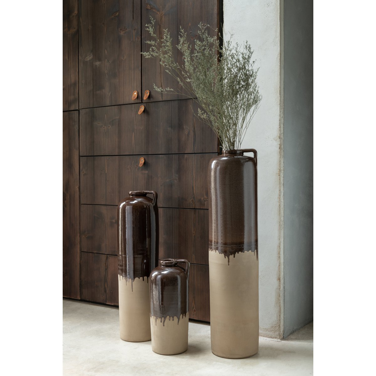 Poignée de vase J-Line - céramique - beige/marron - grand - 88,00 cm de haut