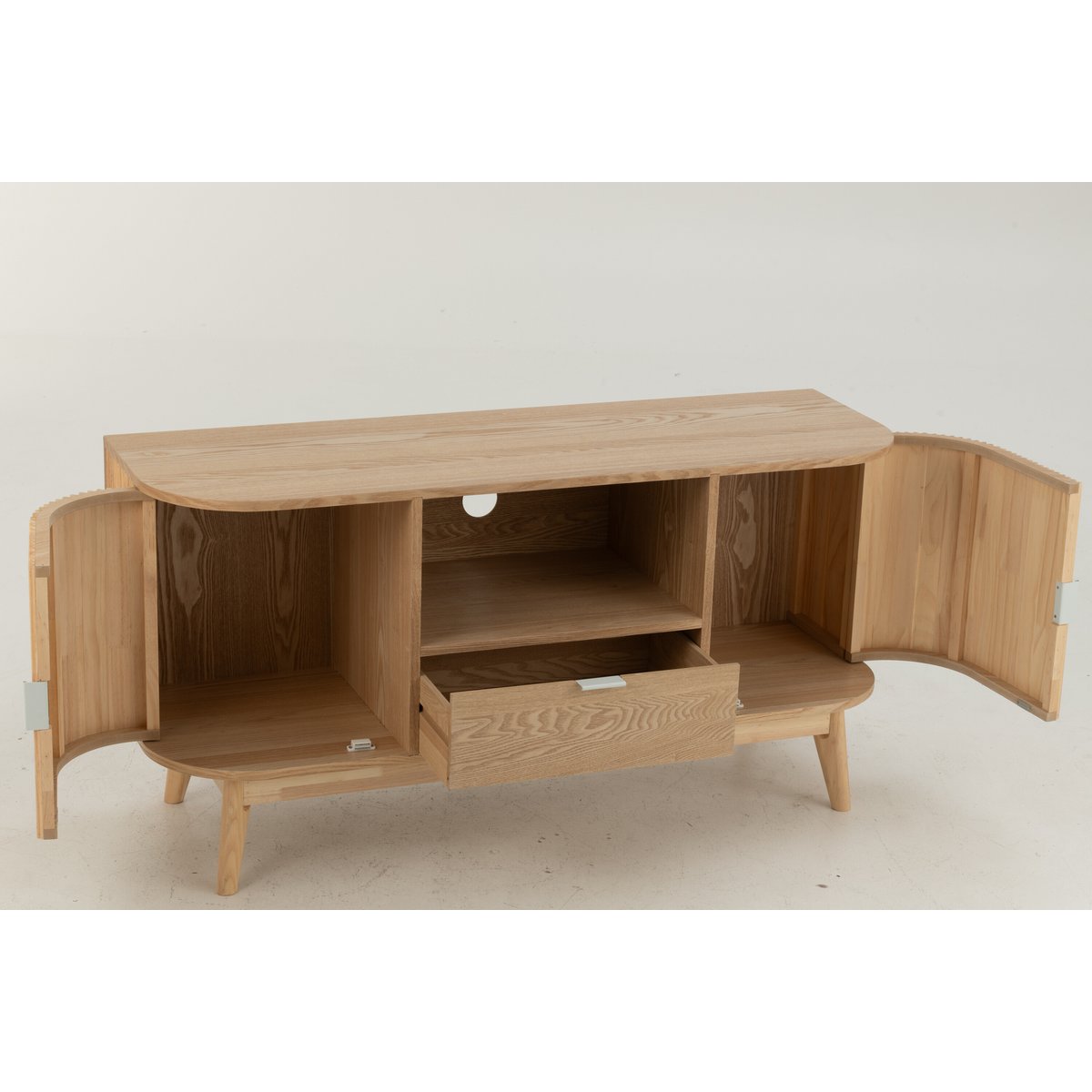 Armoire en j-line ronde mdf / denenhout naturel small