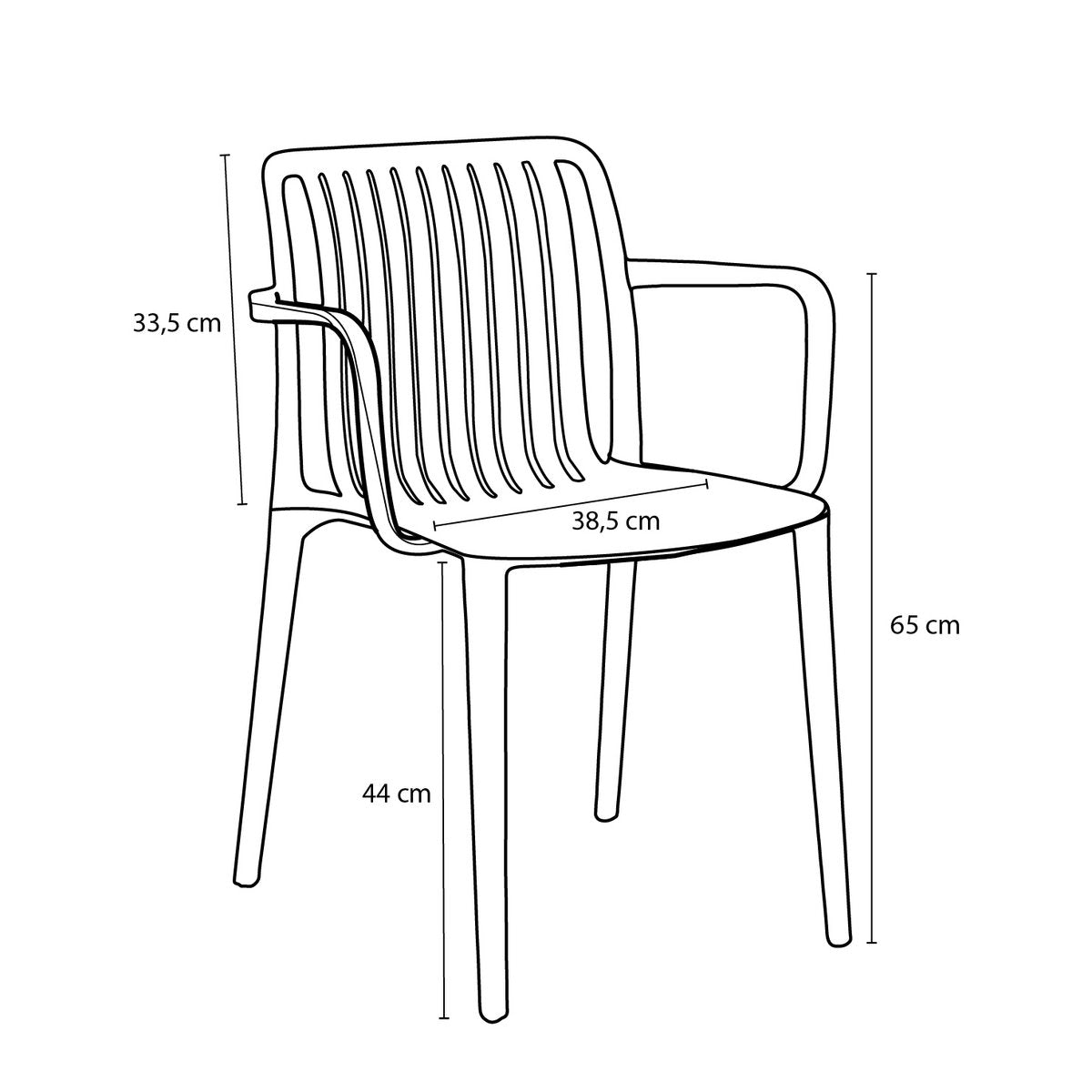 Chaise de jardin Paloma / L53 x l53 x H78 cm - Polypropylène - Gris