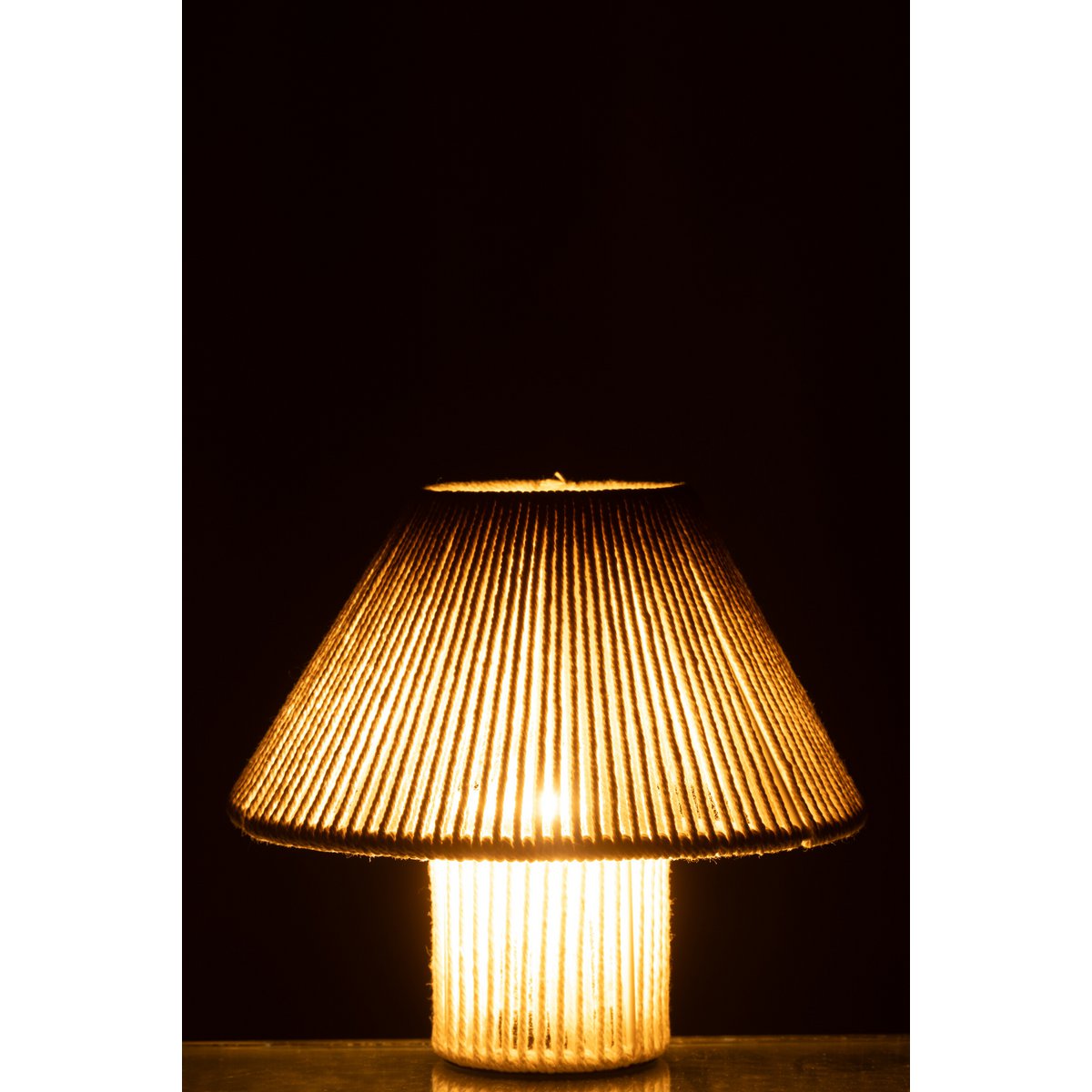 J-Line Lampe LED Métal/Coton Naturel