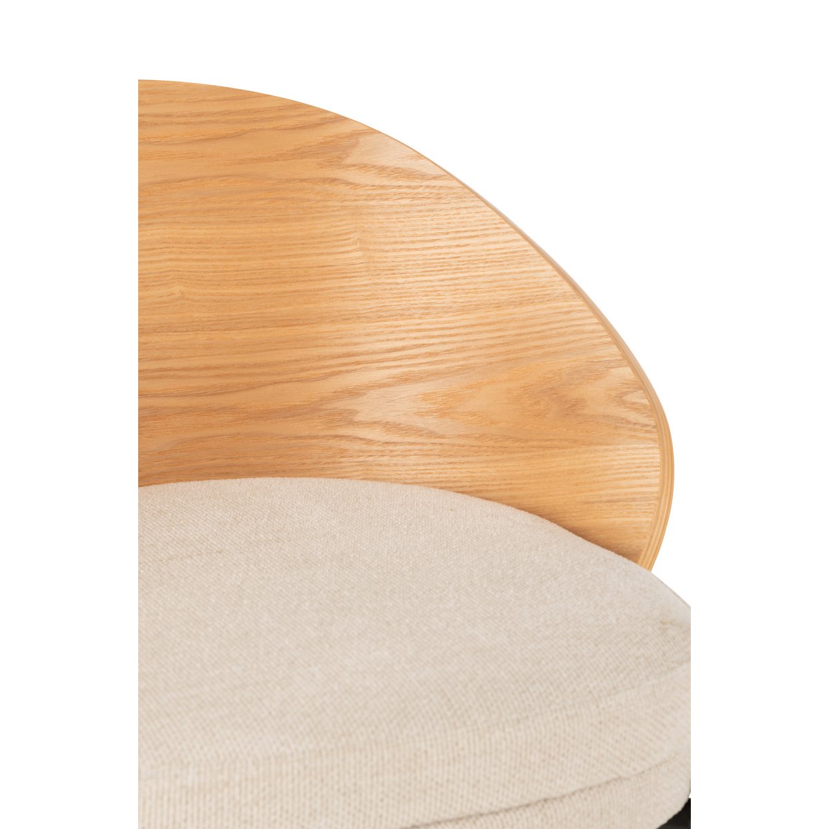 J-Line Tabouret de bar Lone Contreplaqué/Métal Naturel/Beige