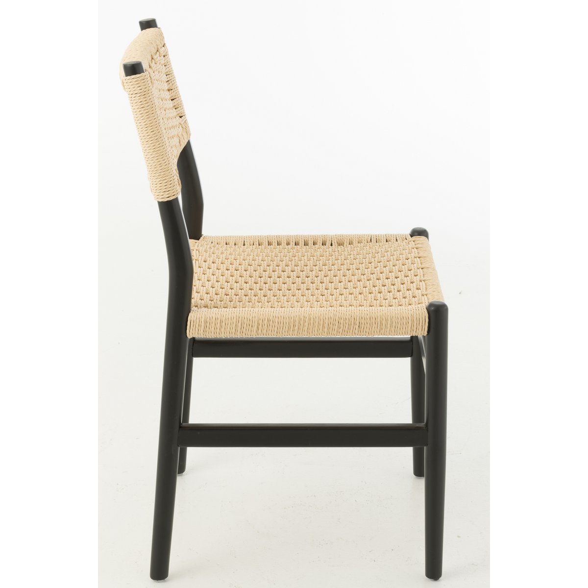 J-Line Chaise Lap Hêtre/Corde Noir