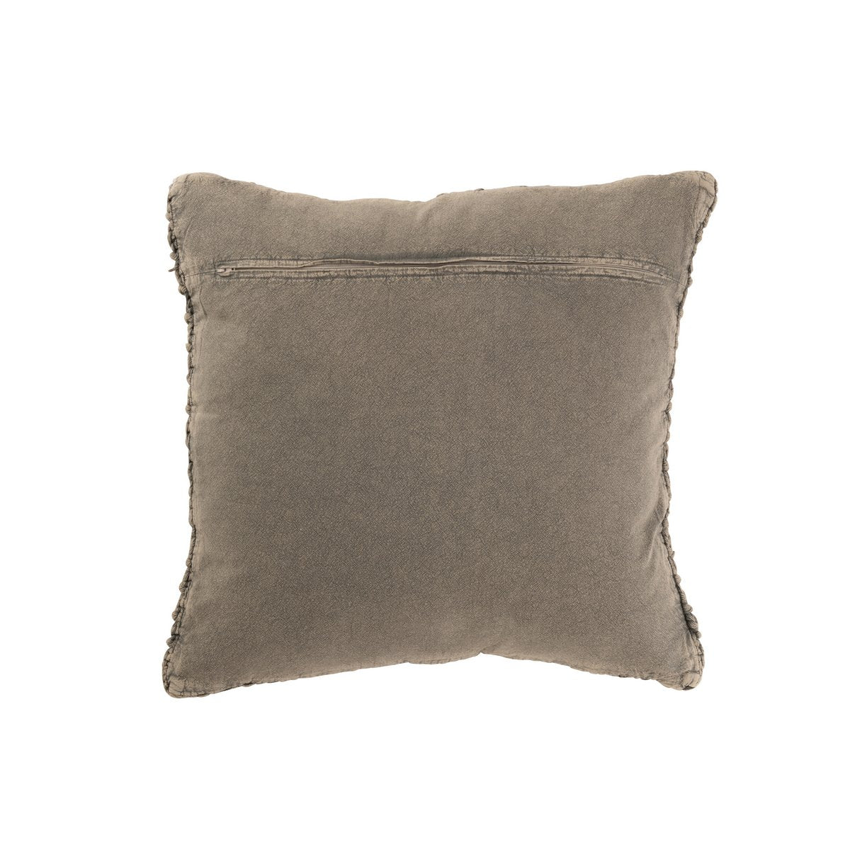J-Line Coussin Tricot+Tresse Coton Lavé Gris