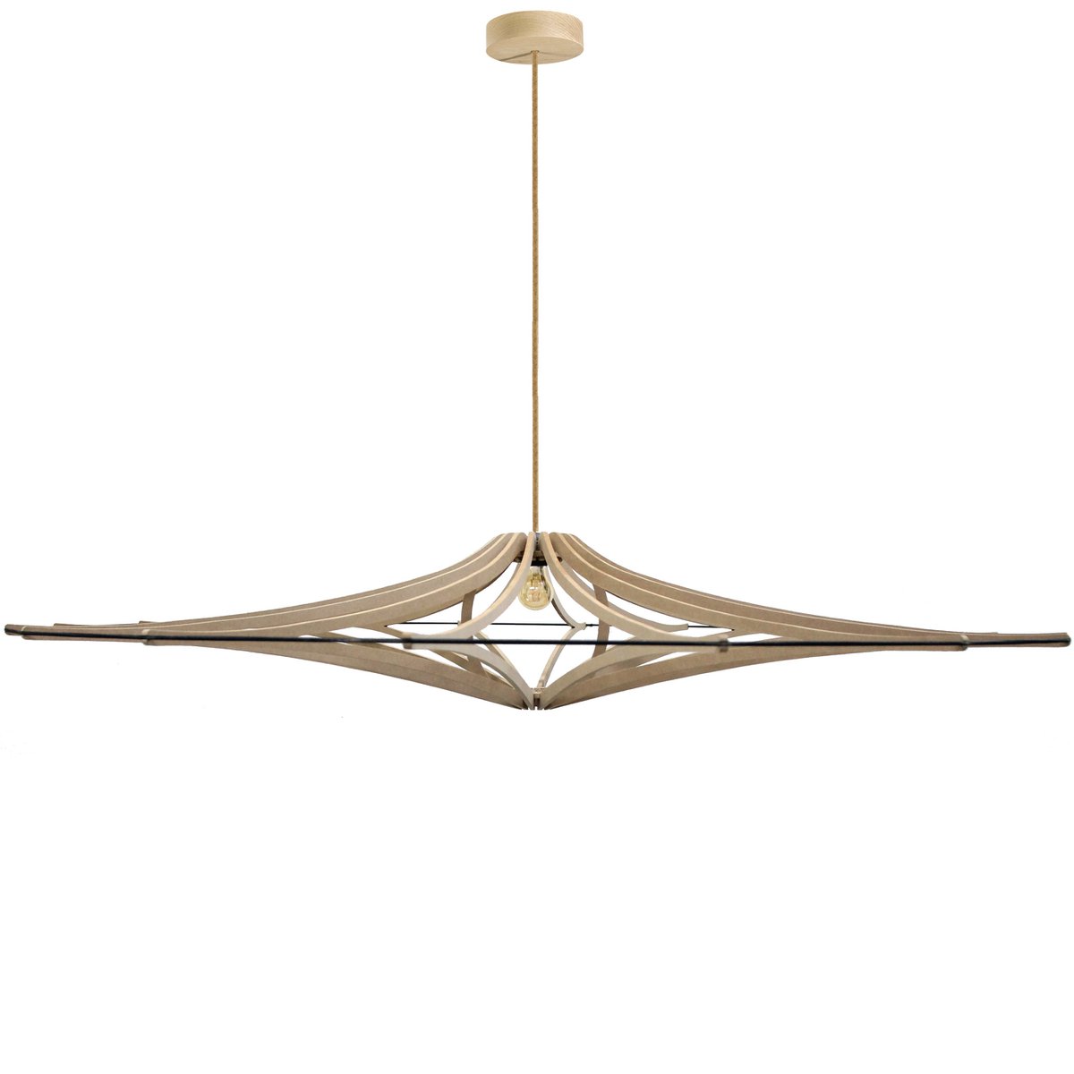 Suspension Design XL D160 cm SINGING BRUT - élastique Noir- kit lin et bois