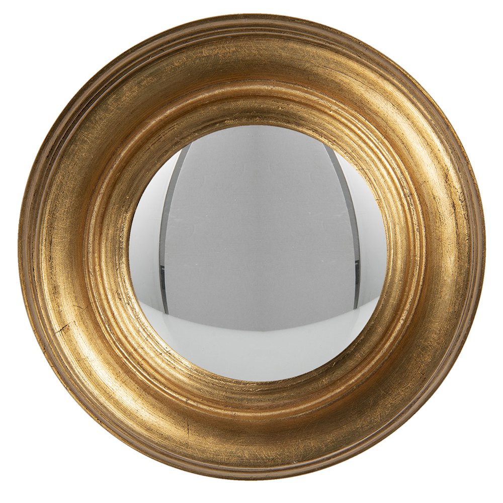 Miroir doré, bois et verre Ø 24x3 cm