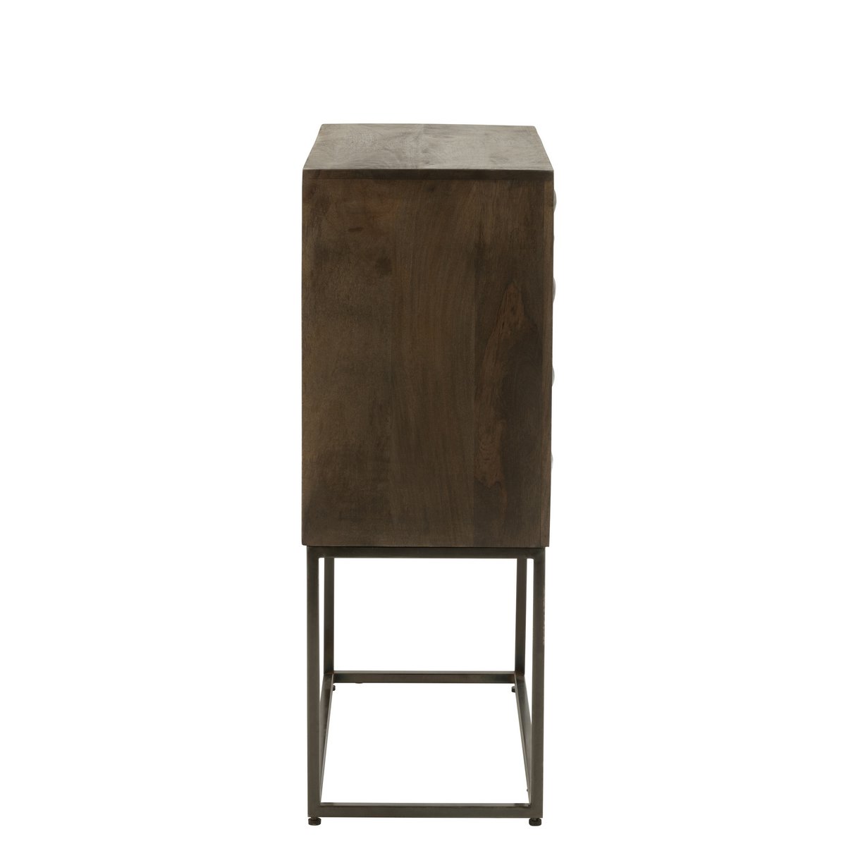 J-Line Armoire Pino Métal/Manguier Marron/Gris