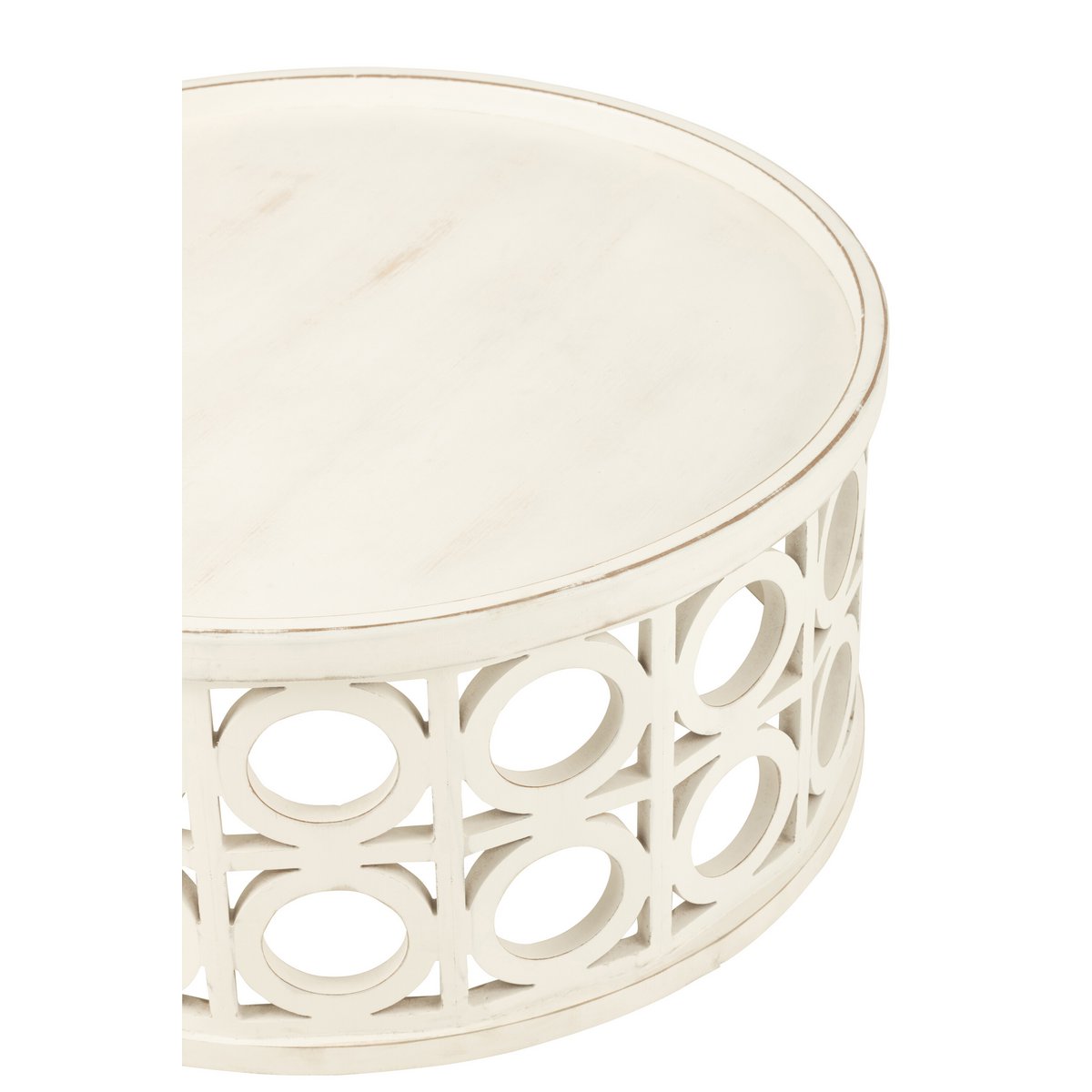 Table basse J-Line en épicéa sculpté/MDF blanc