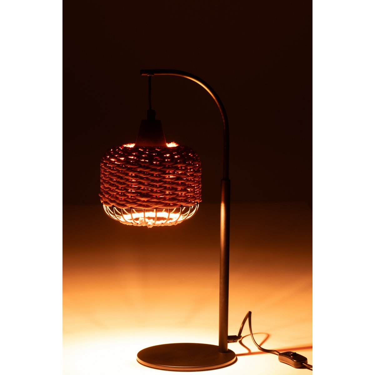 J-Line Lampe Lanterne Métal Orange