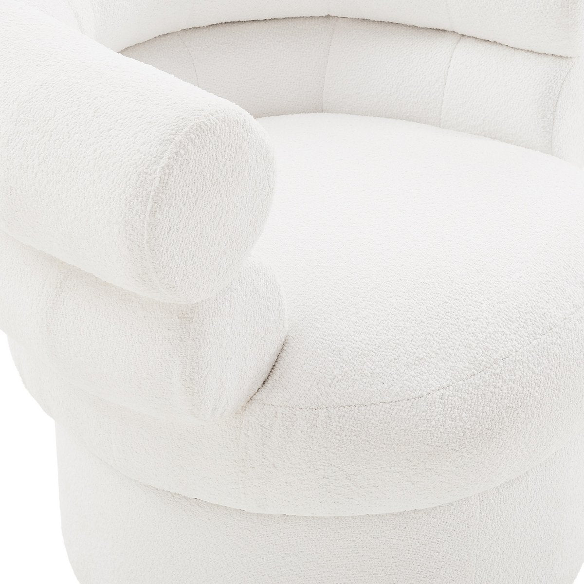 Fauteuil tissu bouclé blanc