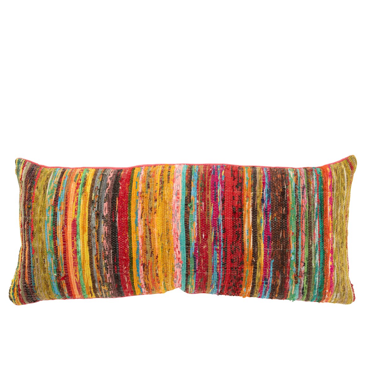 J-Line Coussin Chindi Rectangulaire Mélange Coton/Polyester