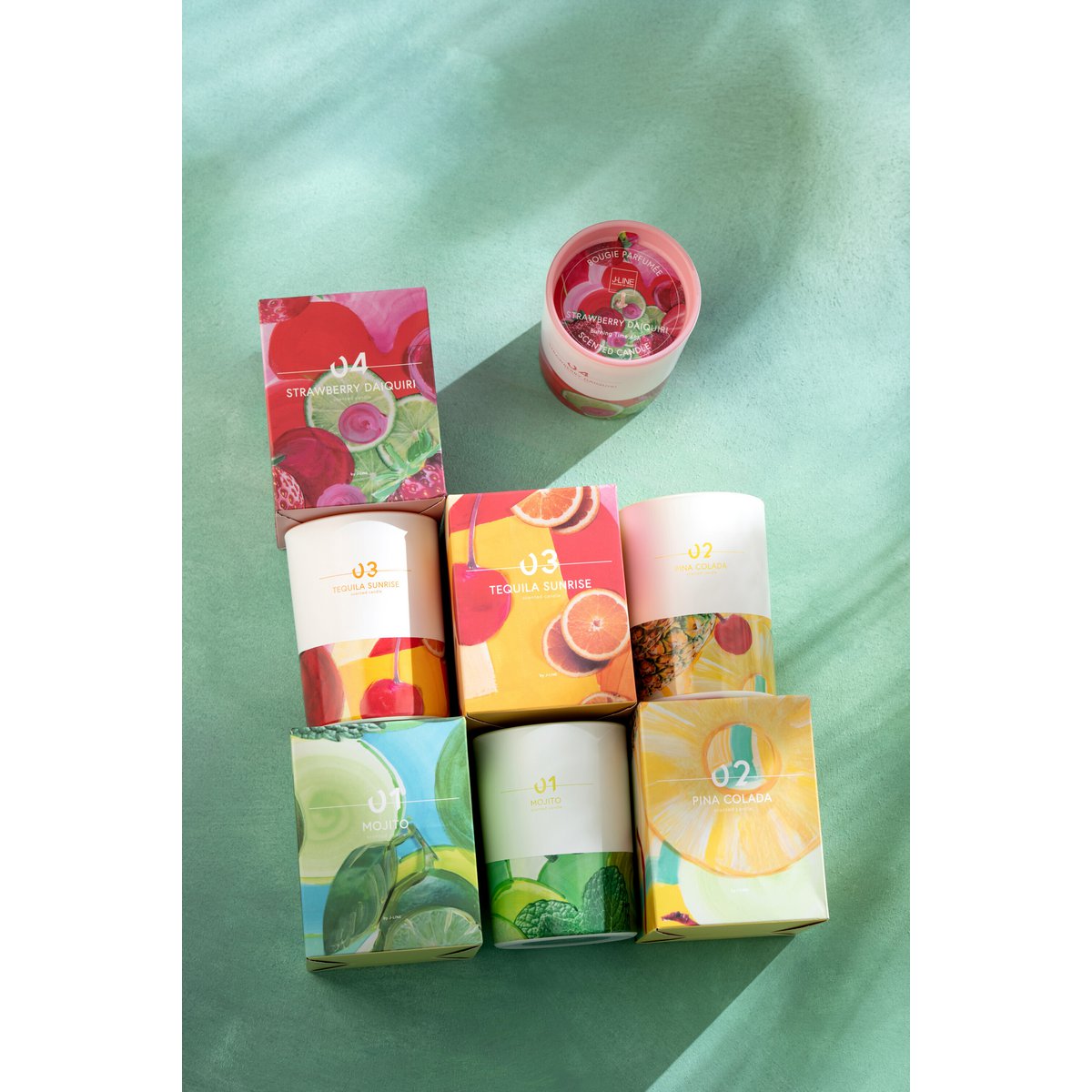 Bougie parfumée J-Line Mojito - L - 70H