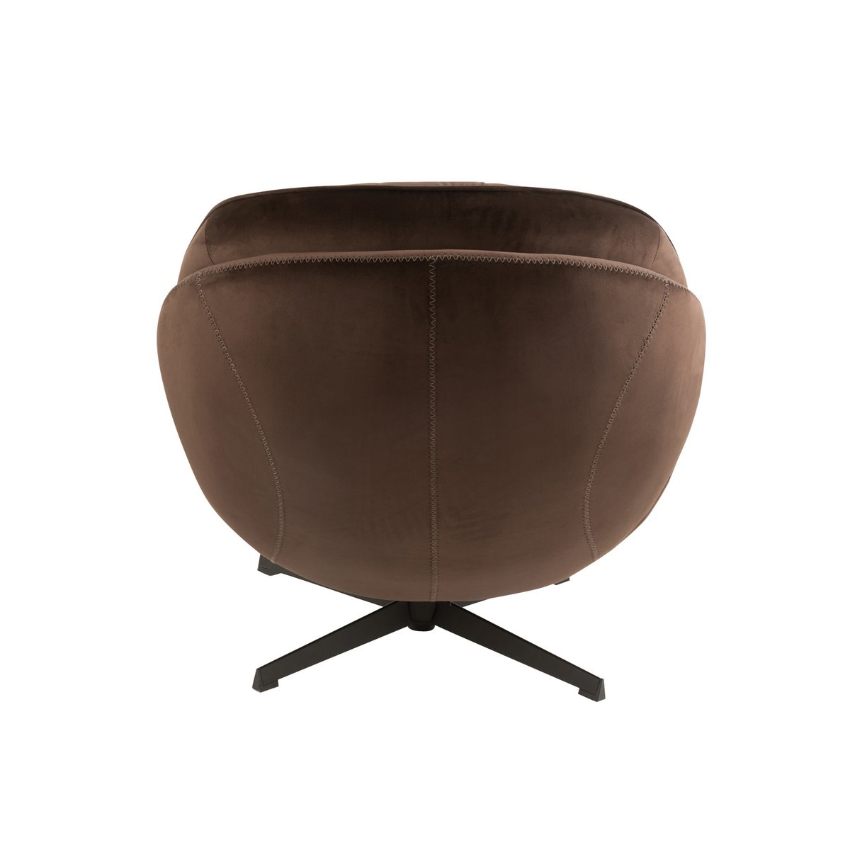 Canapé J-Line Relax -+ repose-pieds - métal/textile - marron foncé