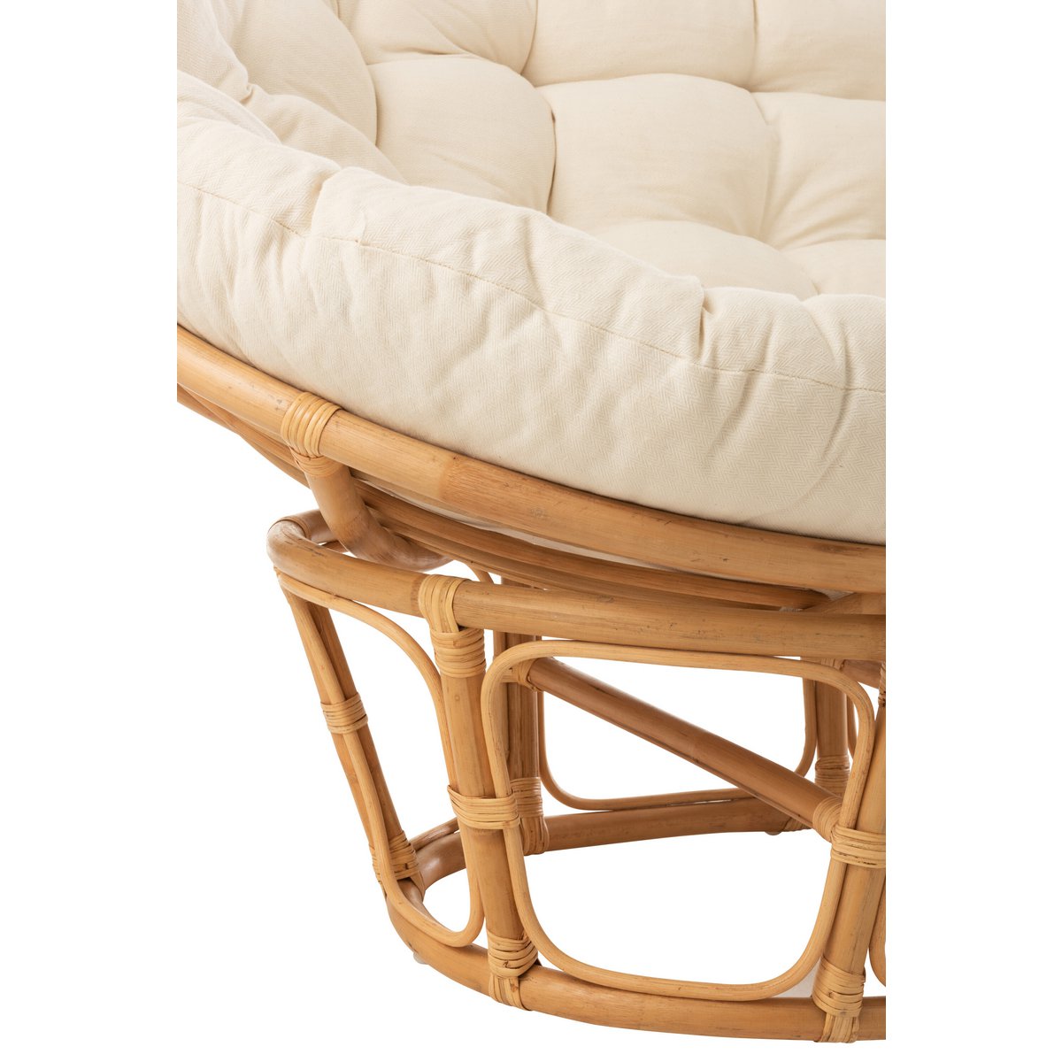 Canapé en rotin J-Line - avec coussin - jute/textile - naturel