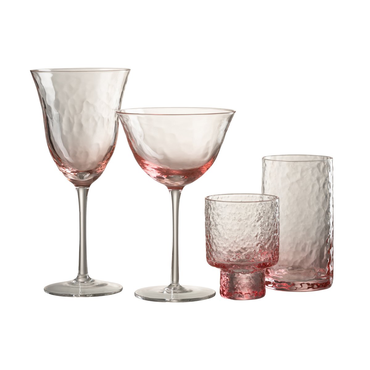Verre à vin J-Line Inégal - verre - rose